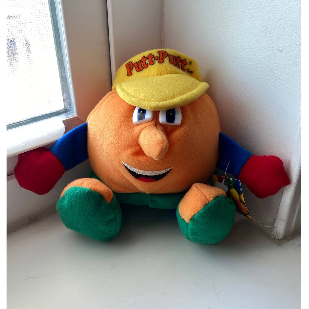Vintage Rare 1999 Putt-Putt Golf & Games Buster Ball Bean Doll Plush 8”
